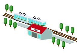 arrive atのイラスト